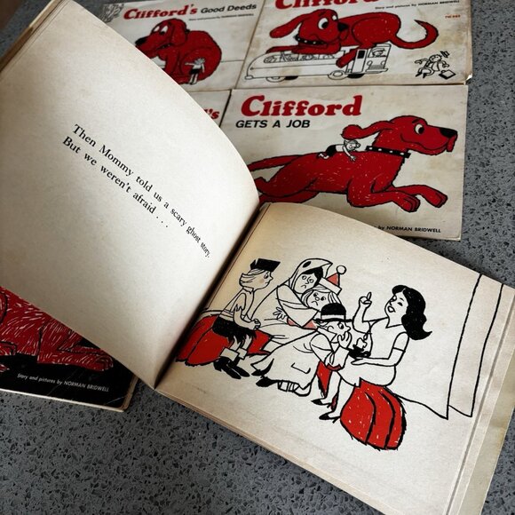 6 Vintage Clifford The Big Red Dog Scholastic Books, Norman Bridwell 1960's Gift - Picture 5 of 6